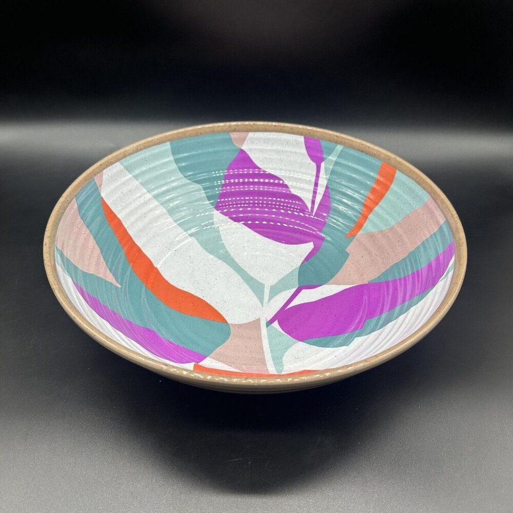 Crate and Barrel Caprice Floral Melamine Serving Bowl Botanical Bright Colors
